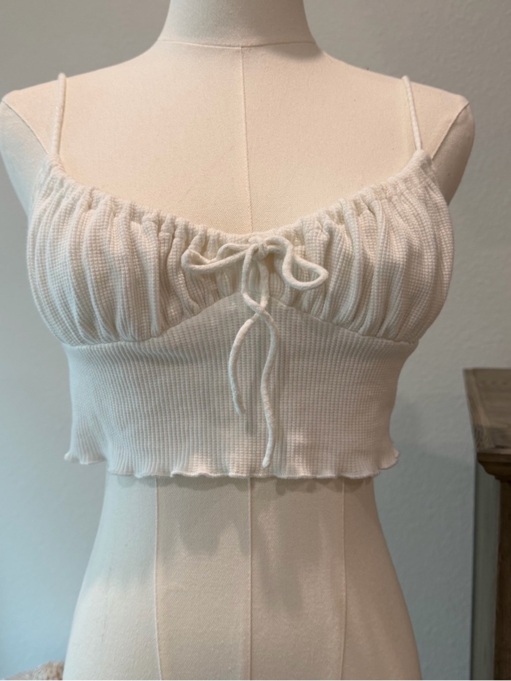 Princess Polly Women's Pamelia White Crop Tie Tank Top Size 6